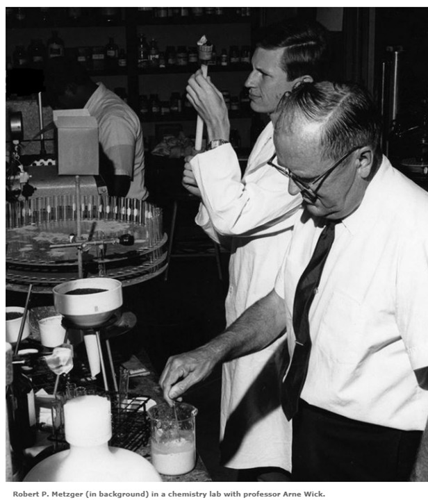 Prof. Arne Wick with grad student (later Prof.) Robert Metzger