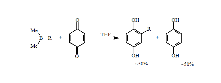 reductive alkylation of p-benzoquinone with the alkyldimethylborane